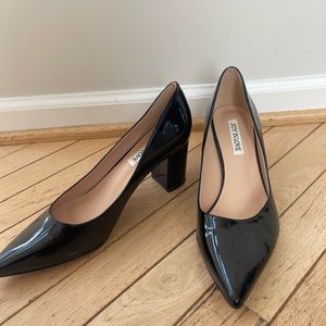Black Patent Leather Pointed Heels